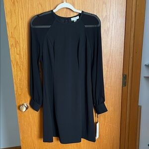 NWT Calvin Klein Long Sleeve Black Dress